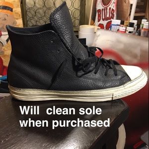 Black leather Converse All Star